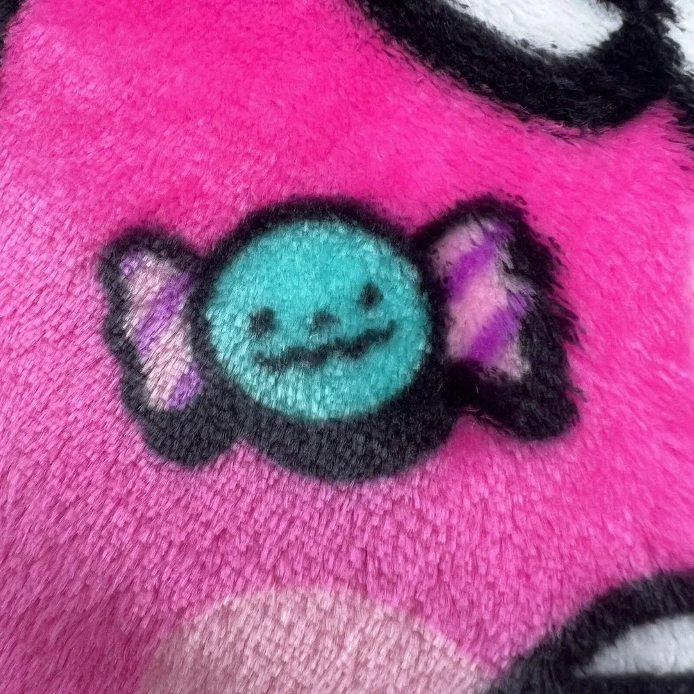 Hello Kitty Halloween Hot Pink Monster Meows Silk Plush Throw Blanket 50 X 70 🎃